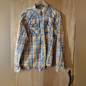 Women's BKE Western Vintage 67 Xl Plaid Button-Up Shirt for With Pearl Snaps